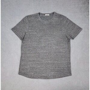 Buck Mason Mens Shirt Sz (XL) Grey Heather Slub Curved Hem Crewneck Relaxed Fit